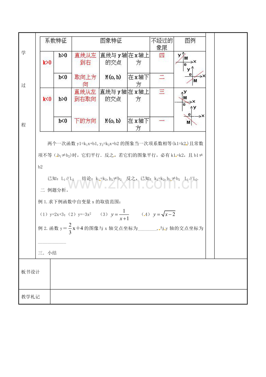 八年级数学上册 第六章 一次函数 一次函数复习教案3（新版）苏科版-（新版）苏科版初中八年级上册数学教案.doc_第3页