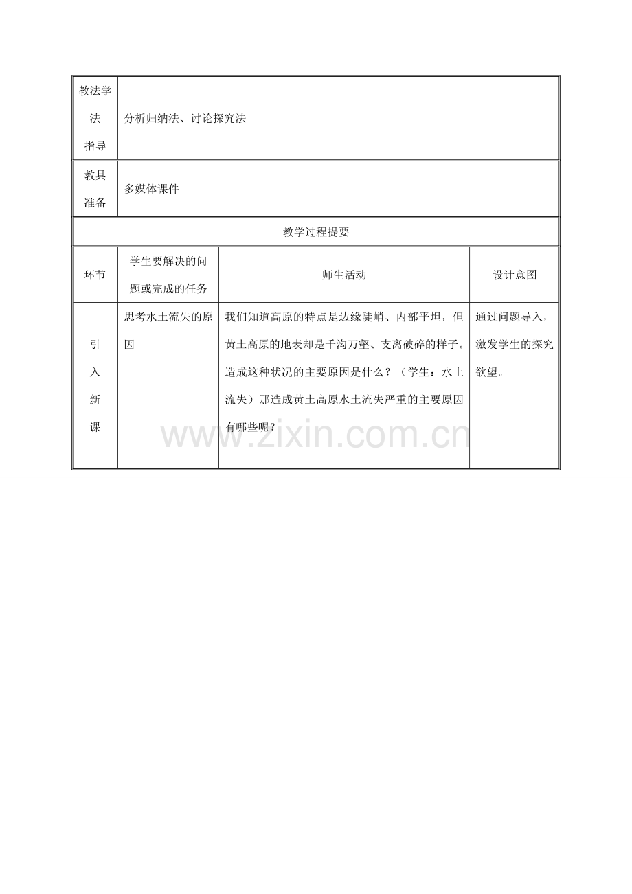 湖南省迎丰镇八年级地理下册 6.3 世界最大的黄土堆积区——黄土高原教案 （新版）新人教版-（新版）新人教版初中八年级下册地理教案.doc_第2页