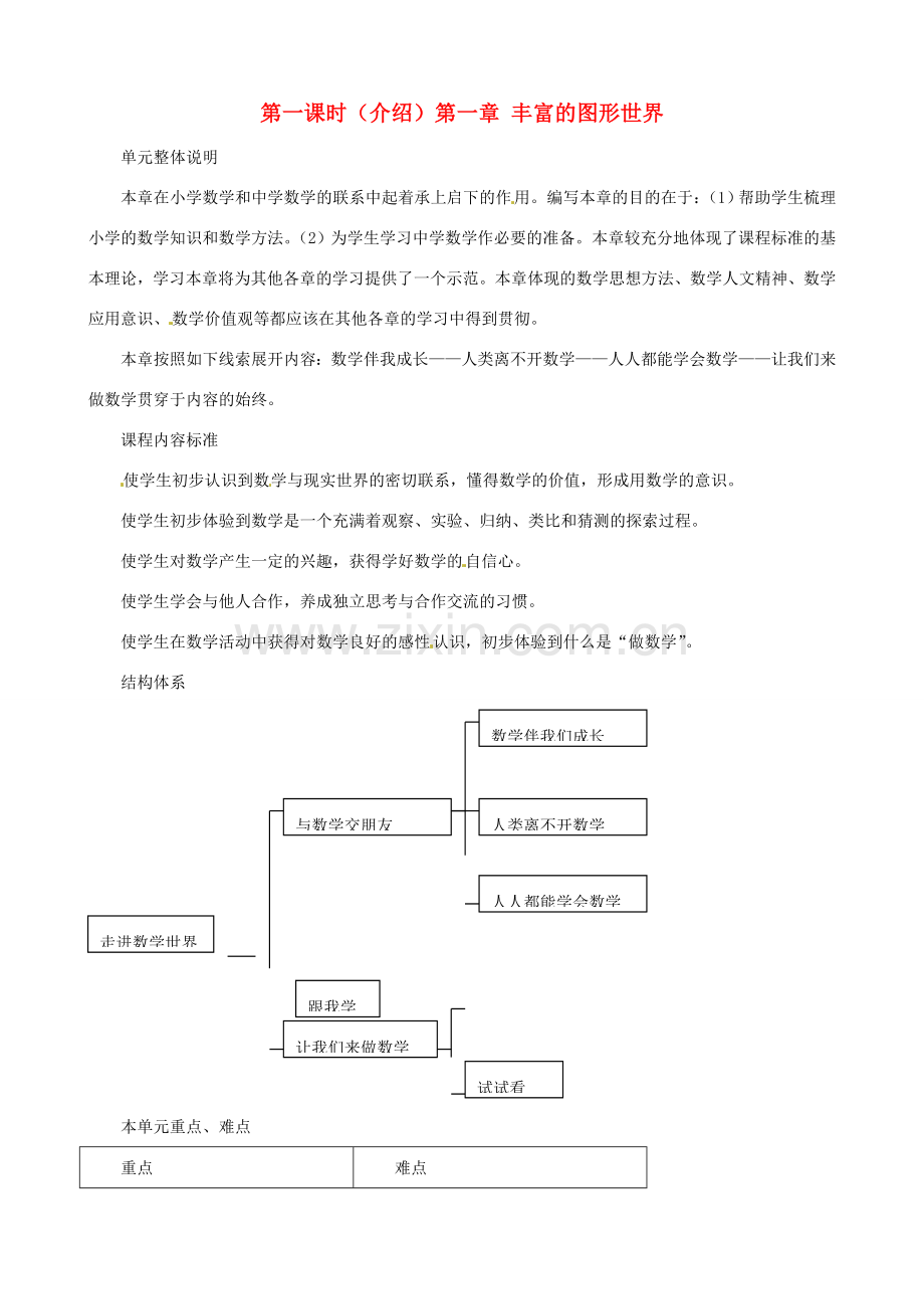 黑龙江省虎林市八五零农场学校七年级数学上册 第一章第1节丰富的图形世界教案.doc_第1页