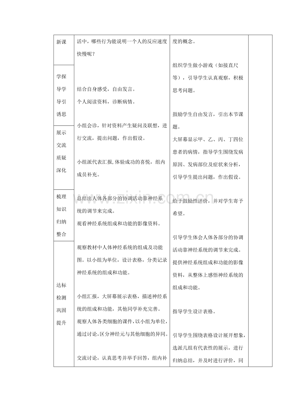 七年级生物下册 4.6.2《神经系统的组成》教案1 （新版）新人教版-（新版）新人教版初中七年级下册生物教案.doc_第2页