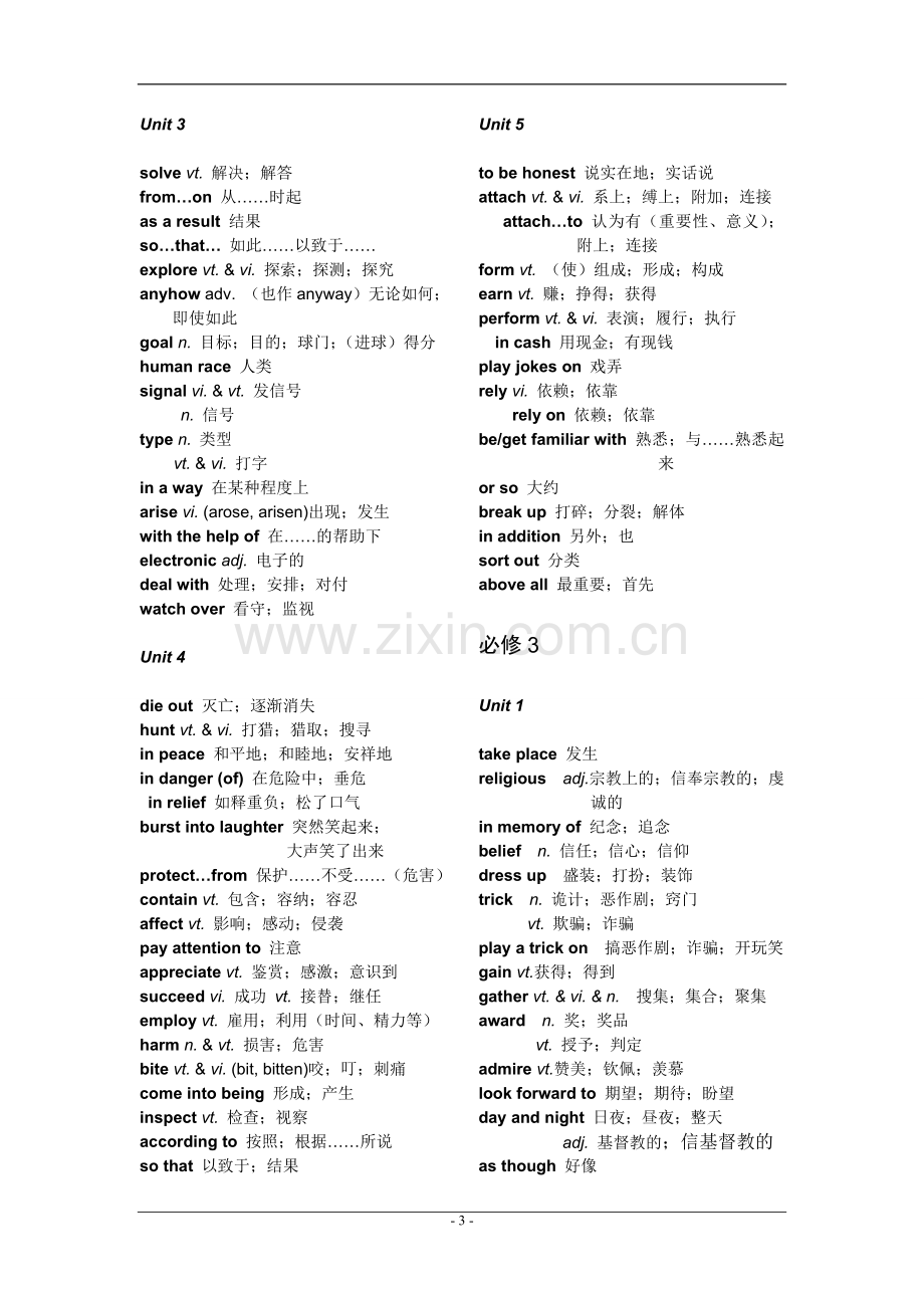 高一英语重点单词背诵表.doc_第3页