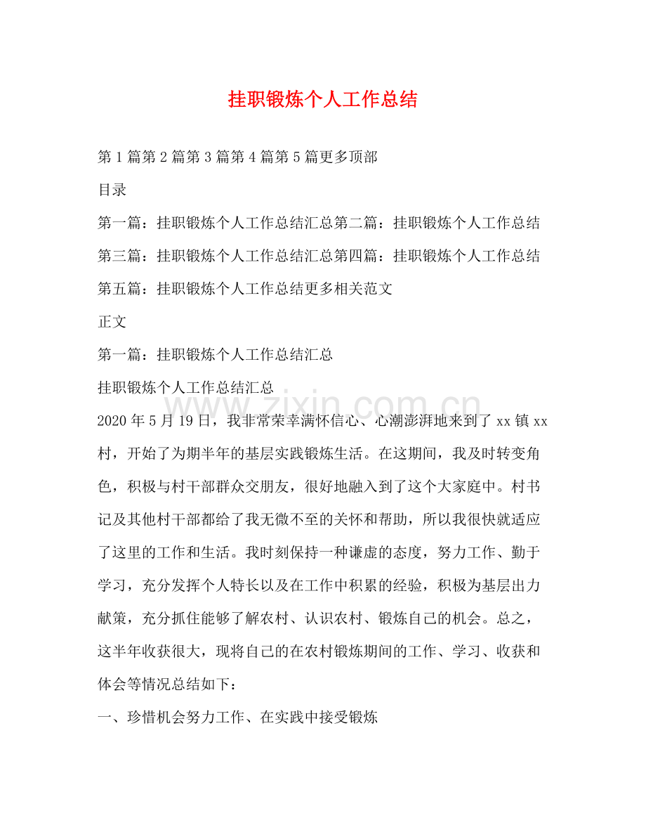 挂职锻炼个人工作总结 .docx_第1页