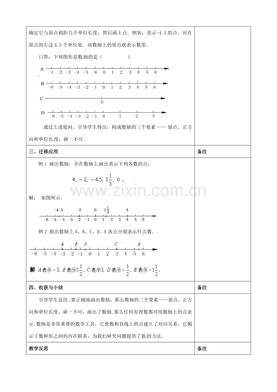 江苏省连云港市云台中学七年级数学上册 2.3 数轴（1）教案 （新版）苏科版.doc_第2页