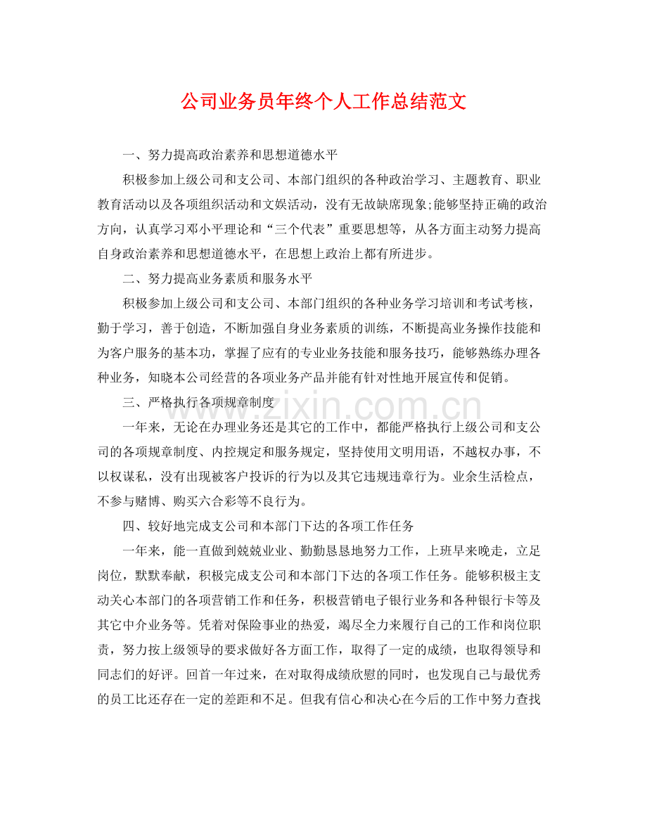 公司业务员年终个人工作总结范文 .docx_第1页