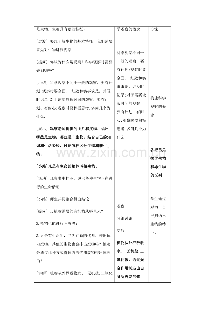 秋七年级生物上册 1.1.1 生物的特征教案 （新版）新人教版-（新版）新人教版初中七年级上册生物教案.doc_第2页