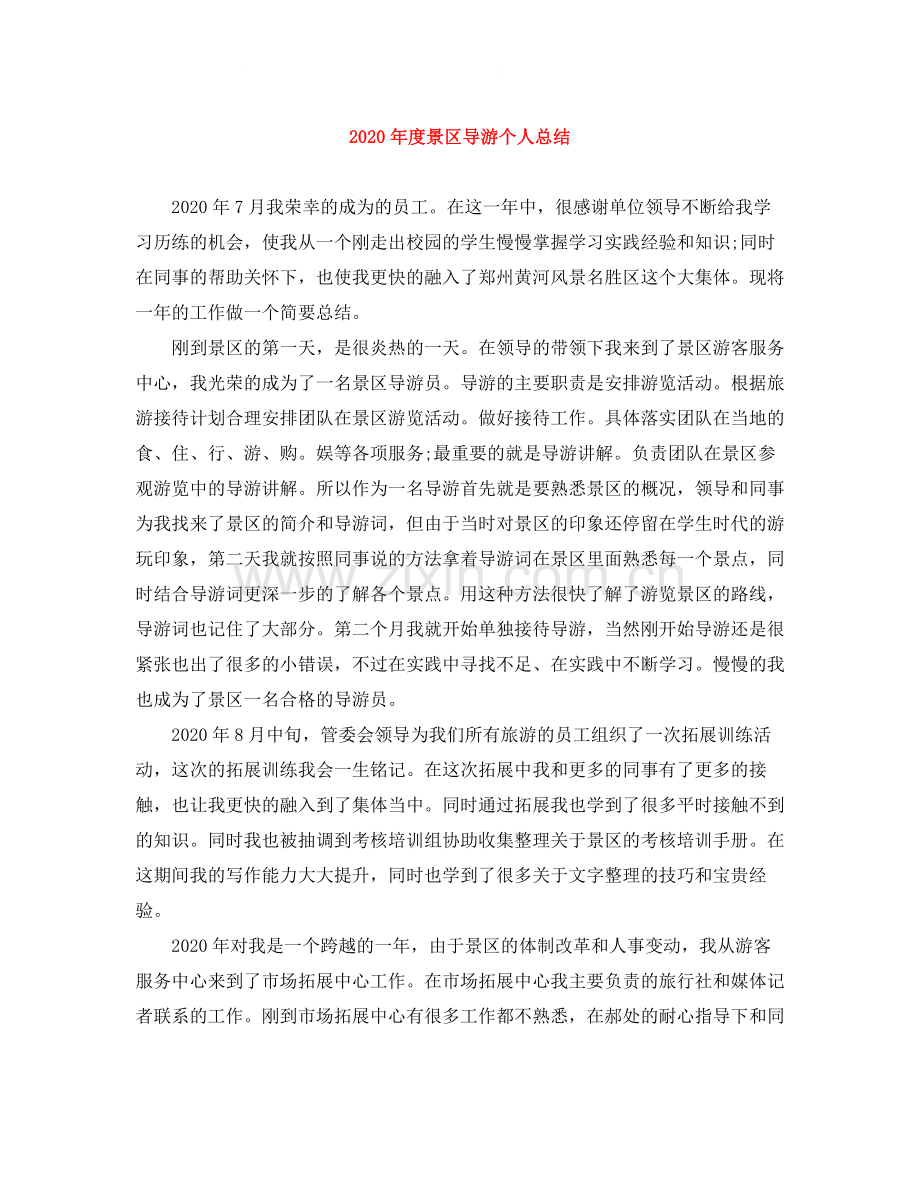 2020年度景区导游个人总结.docx_第1页