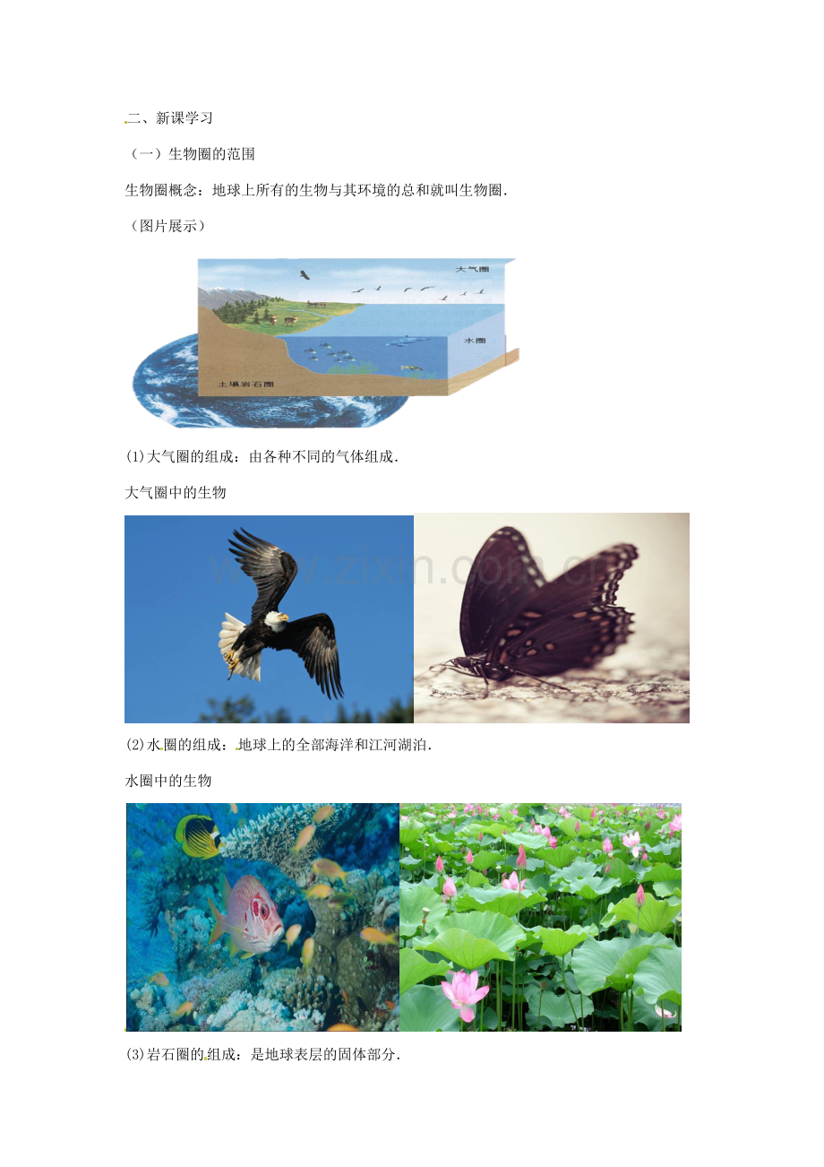 八年级生物下册 7.2.3生物圈教学设计 （新版）冀教版-（新版）冀教版初中八年级下册生物教案.doc_第2页