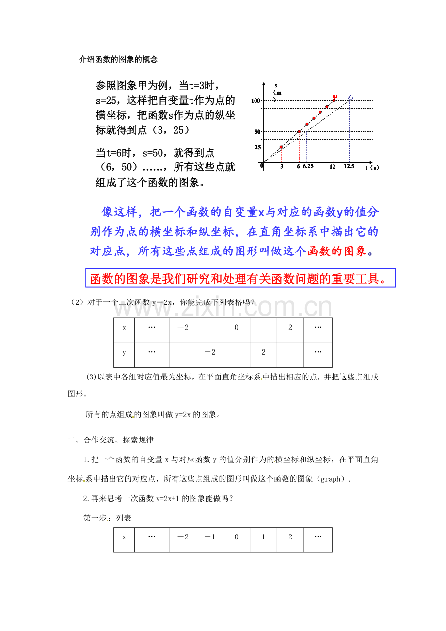 浙江省温州市龙湾区实验中学八年级数学上册 7.4.1 一次函数的图象教案 浙教版.doc_第2页