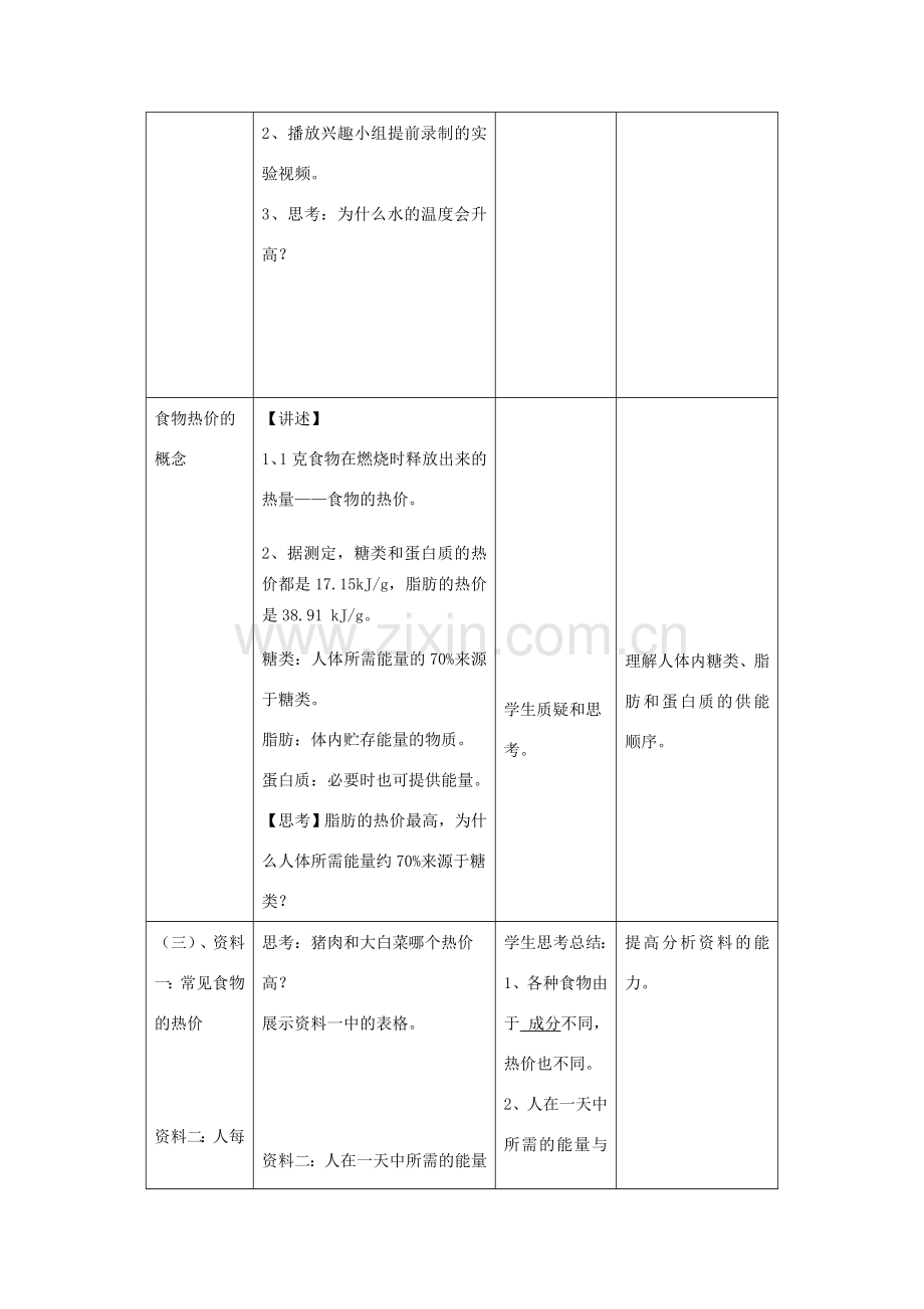 七年级生物下册 第四单元 生物圈中的人 第十章 人体内的物质运输和能量供给 第五节 人体能量的供给教案1（新版）苏教版-（新版）苏教版初中七年级下册生物教案.doc_第3页