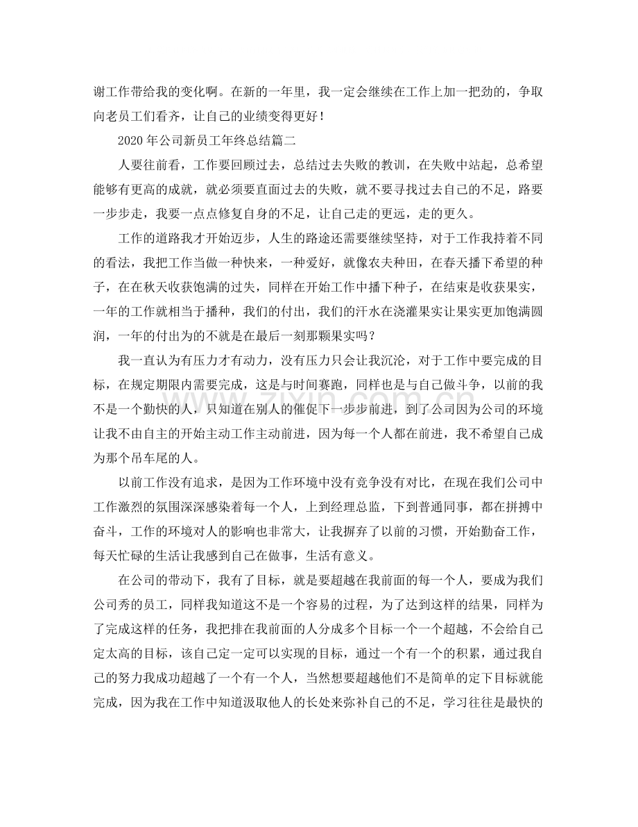 2020年公司新员工年终总结.docx_第2页