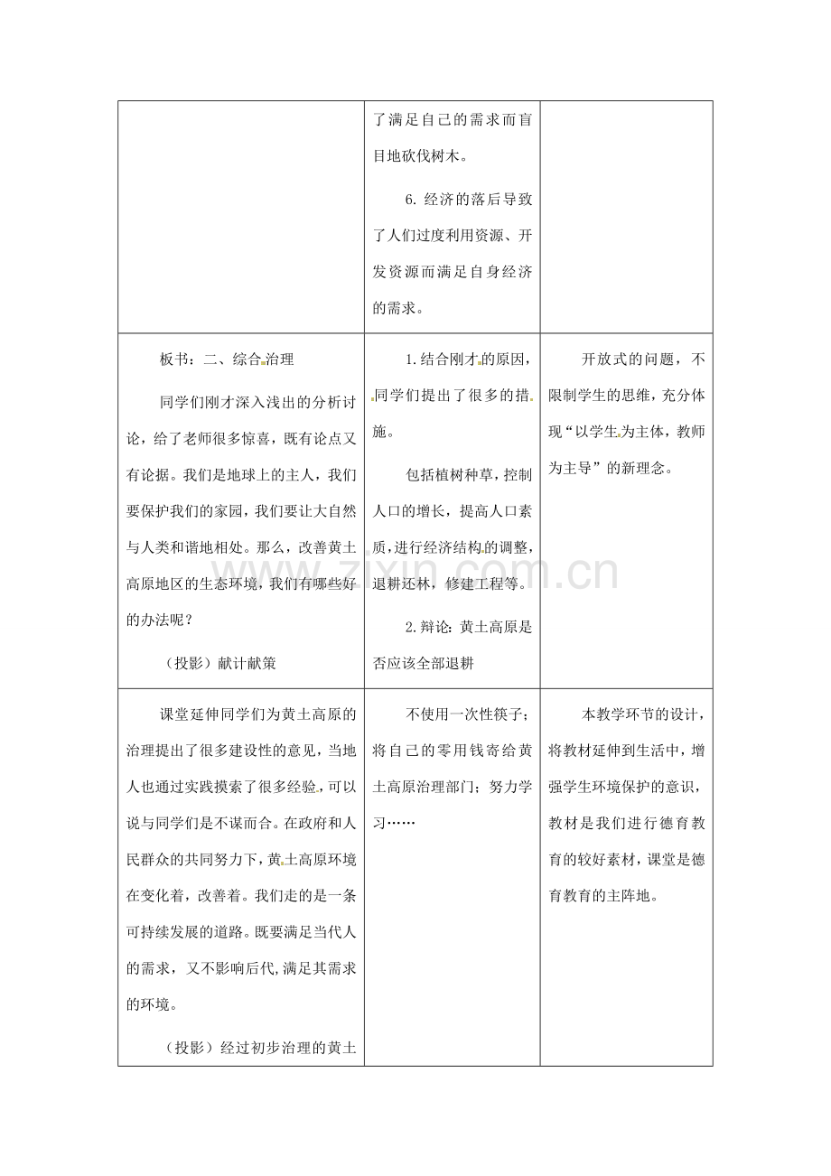 八年级地理下册 7.2《黄土高原的治理和开发》教案 商务星球版.doc_第3页