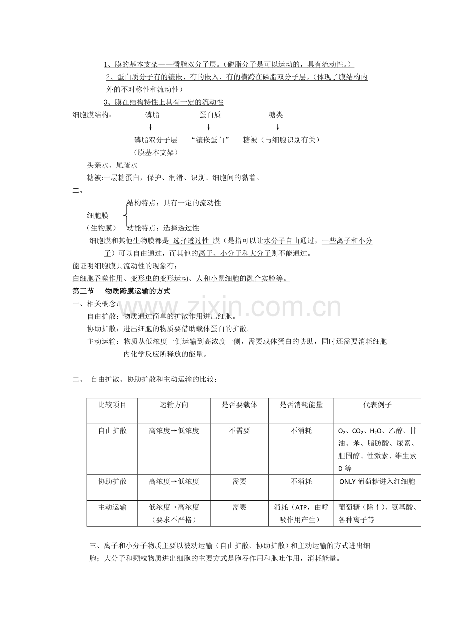 高中生物人教第四章---细胞物质输入及输出.doc_第2页