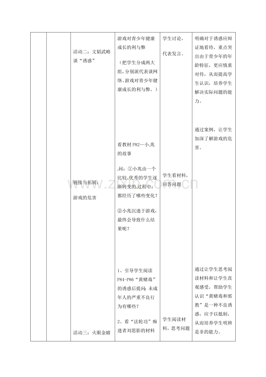 广西桂林市逸仙中学七年级政治上册《身边的诱惑》教案1 新人教版.doc_第3页