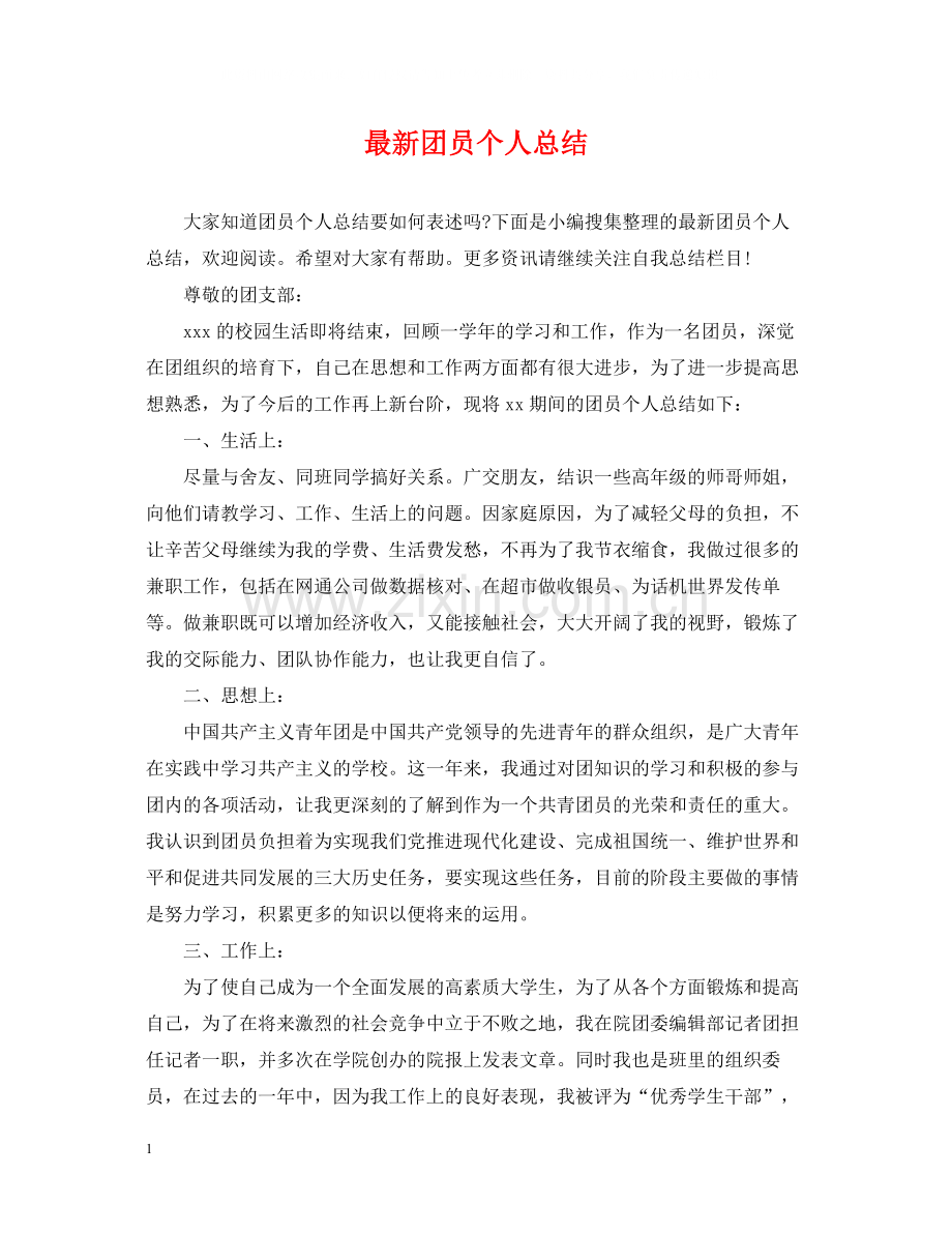 团员个人总结3.docx_第1页