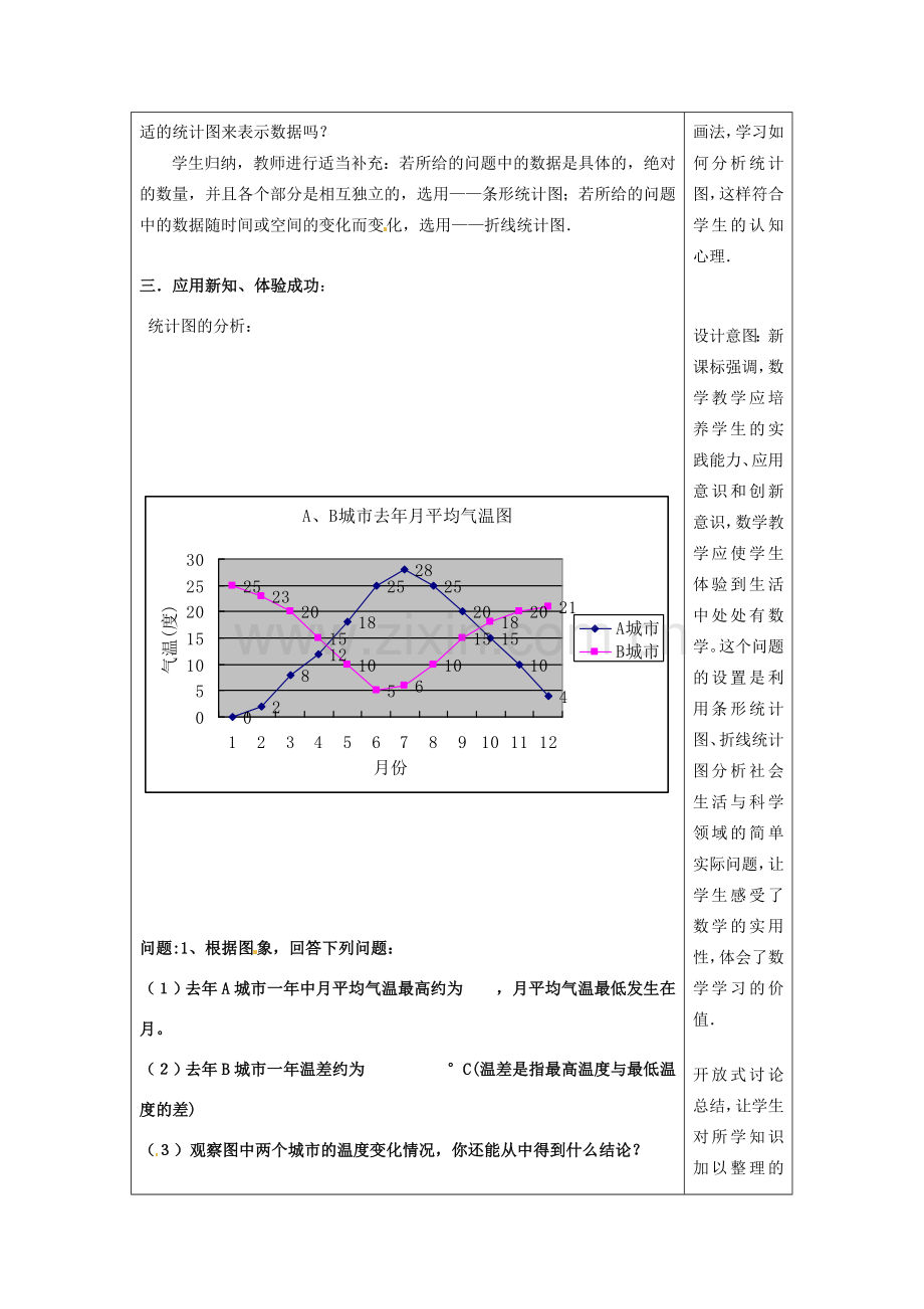 浙江省温州市龙湾区实验中学七年级数学下册 6.2 条形统计图和折线统计图教案 （新版）浙教版.doc_第3页