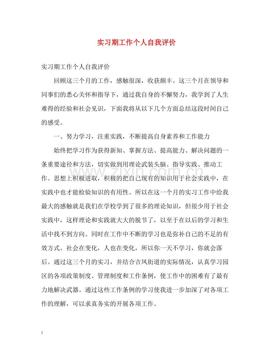 实习期工作个人自我评价.docx_第1页