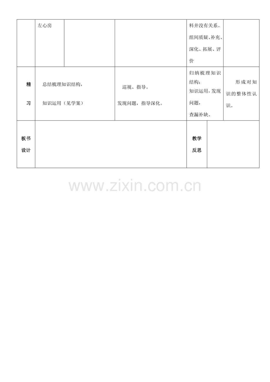 七年级生物下册 第四单元 第四章 第三节 输送血液的泵—心脏教案 新人教版-新人教版初中七年级下册生物教案.doc_第3页