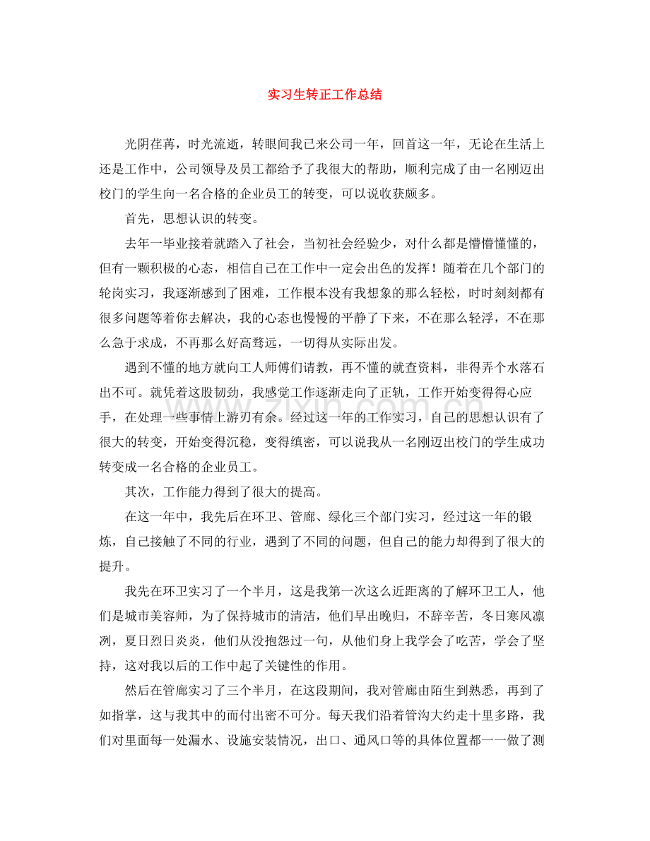 实习生转正工作总结.docx_第1页