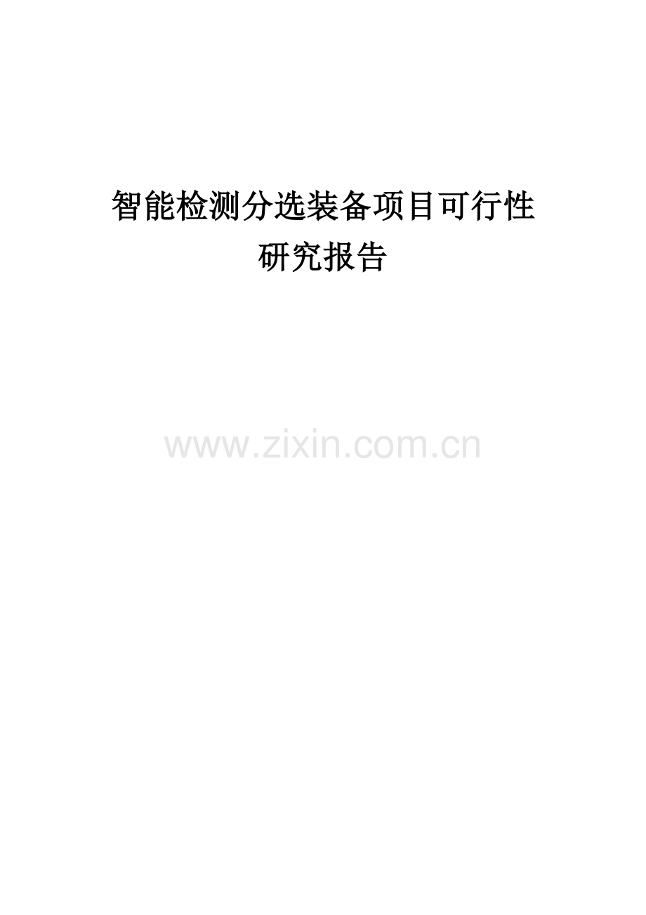 智能检测分选装备项目可行性研究报告.docx_第1页