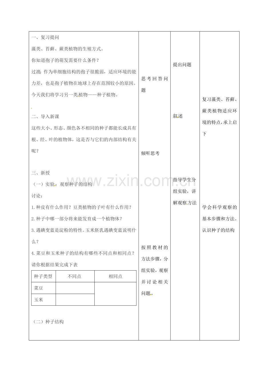 七年级生物上册 3.1.2 种子植物教案1 （新版）新人教版-（新版）新人教版初中七年级上册生物教案.doc_第2页