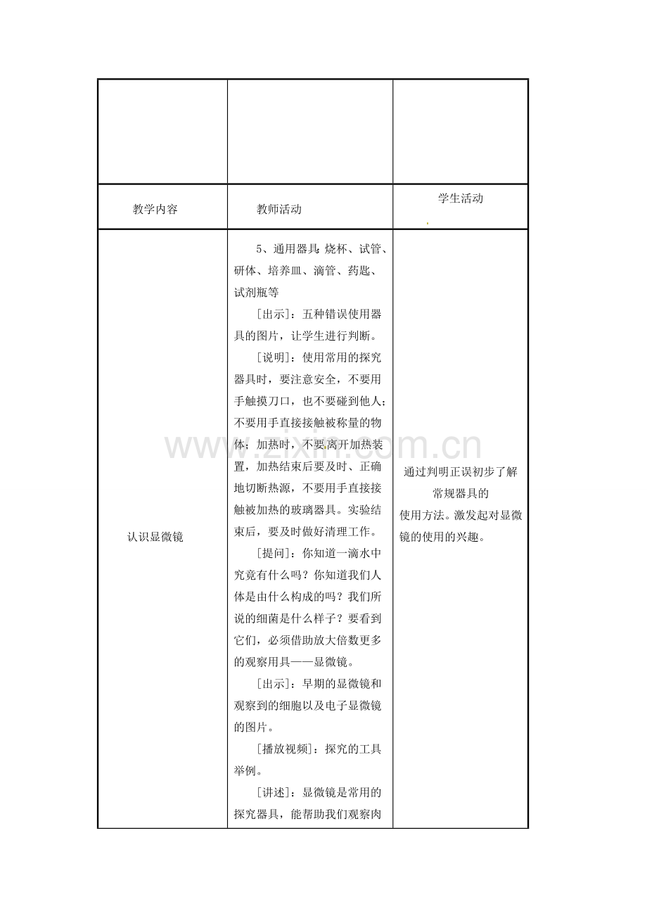 江苏省东台市唐洋镇中学七年级生物上册《2.1 探索生命的器具》教案1 苏教版.doc_第2页