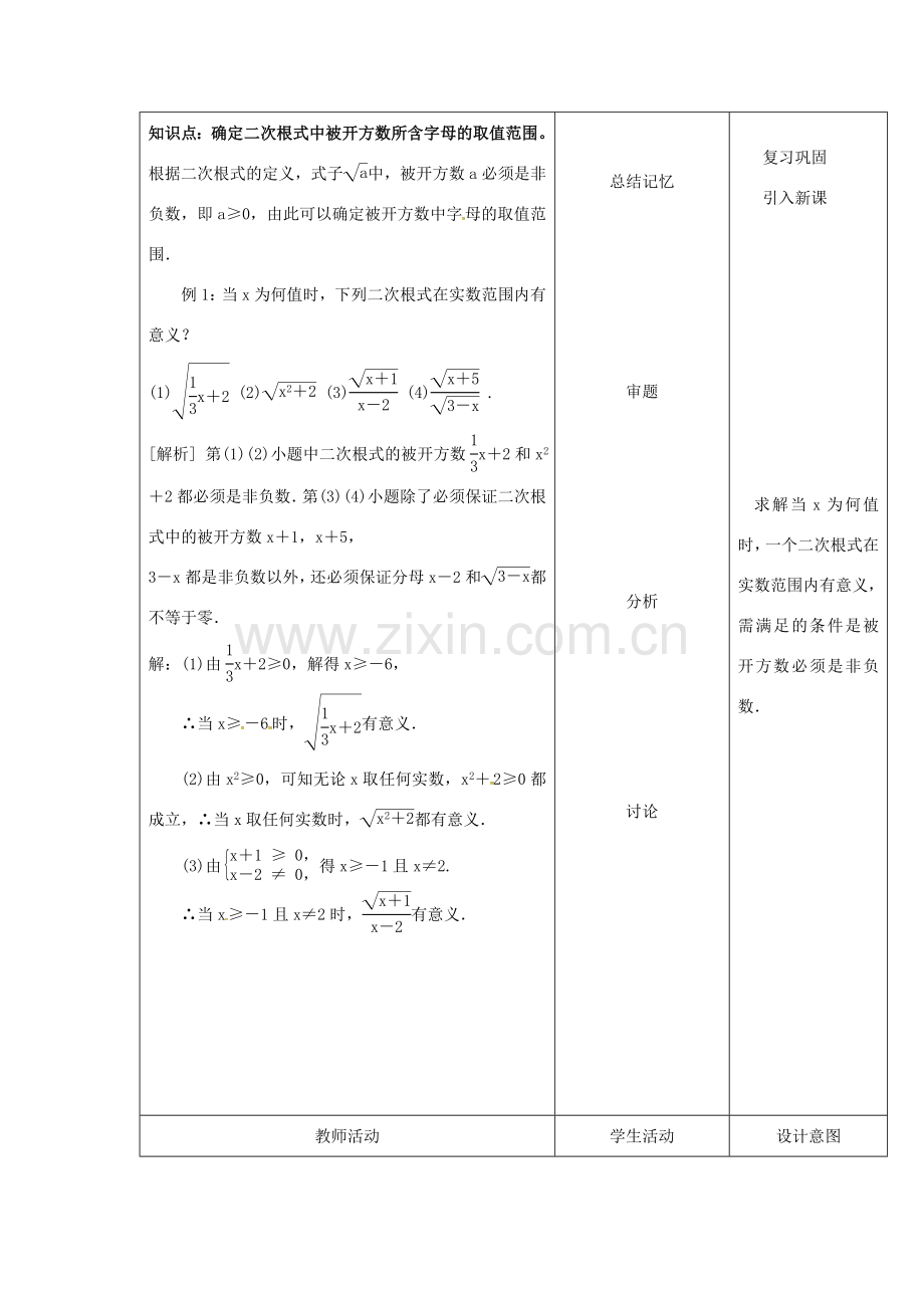 内蒙古呼和浩特市赛罕区八年级数学下册 16 二次根式（第1课时）教案 （新版）新人教版-（新版）新人教版初中八年级下册数学教案.doc_第2页