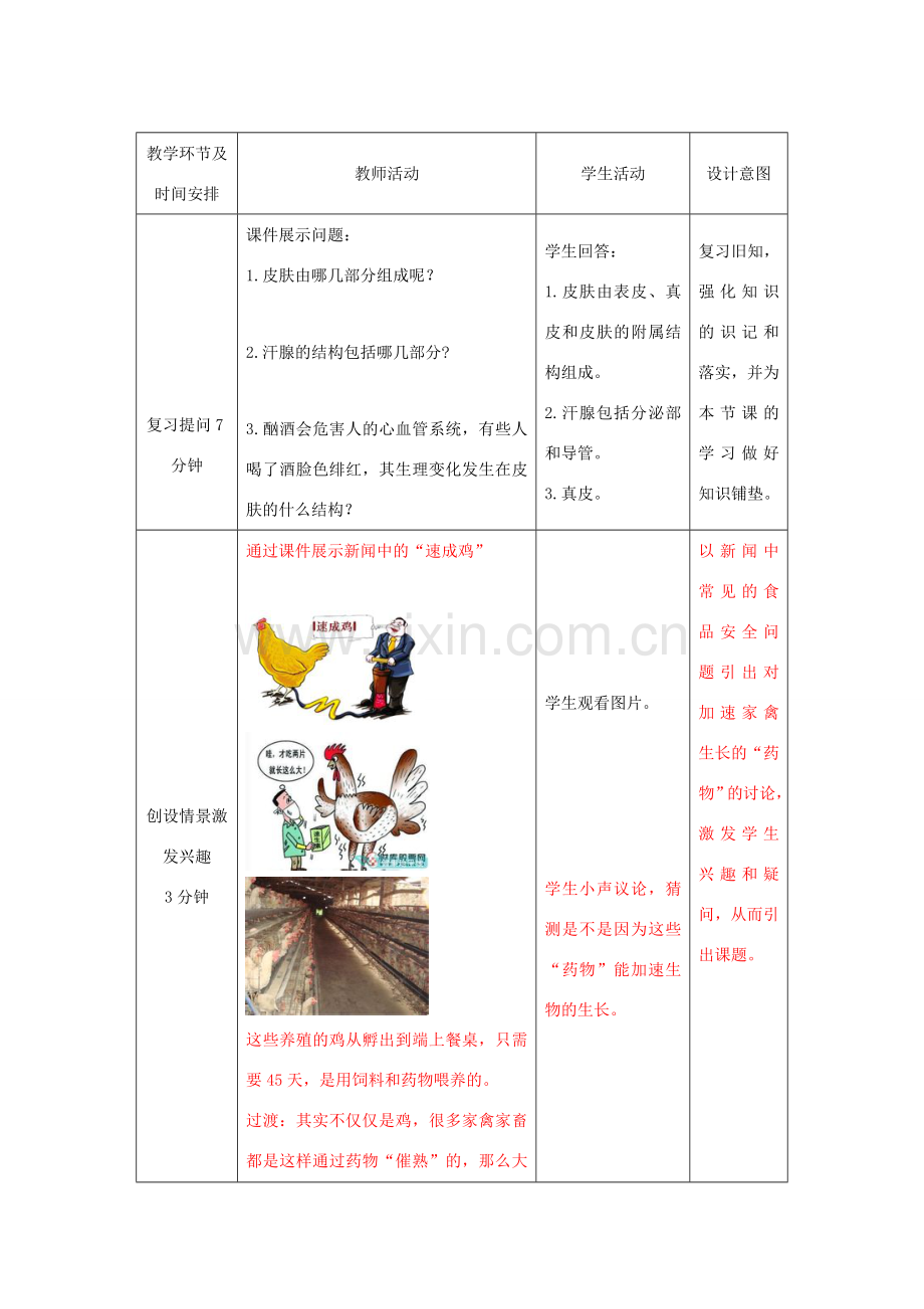 春季七年级生物下册 3.5.1 人体的激素调节教案 （新版）济南版-（新版）济南版初中七年级下册生物教案.doc_第2页