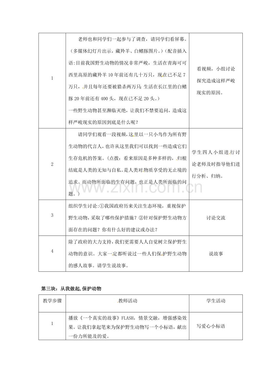 七年级语文下册《第四单元 综合实践活动—保护野生动物》教案 苏教版-苏教版初中七年级下册语文教案.doc_第2页