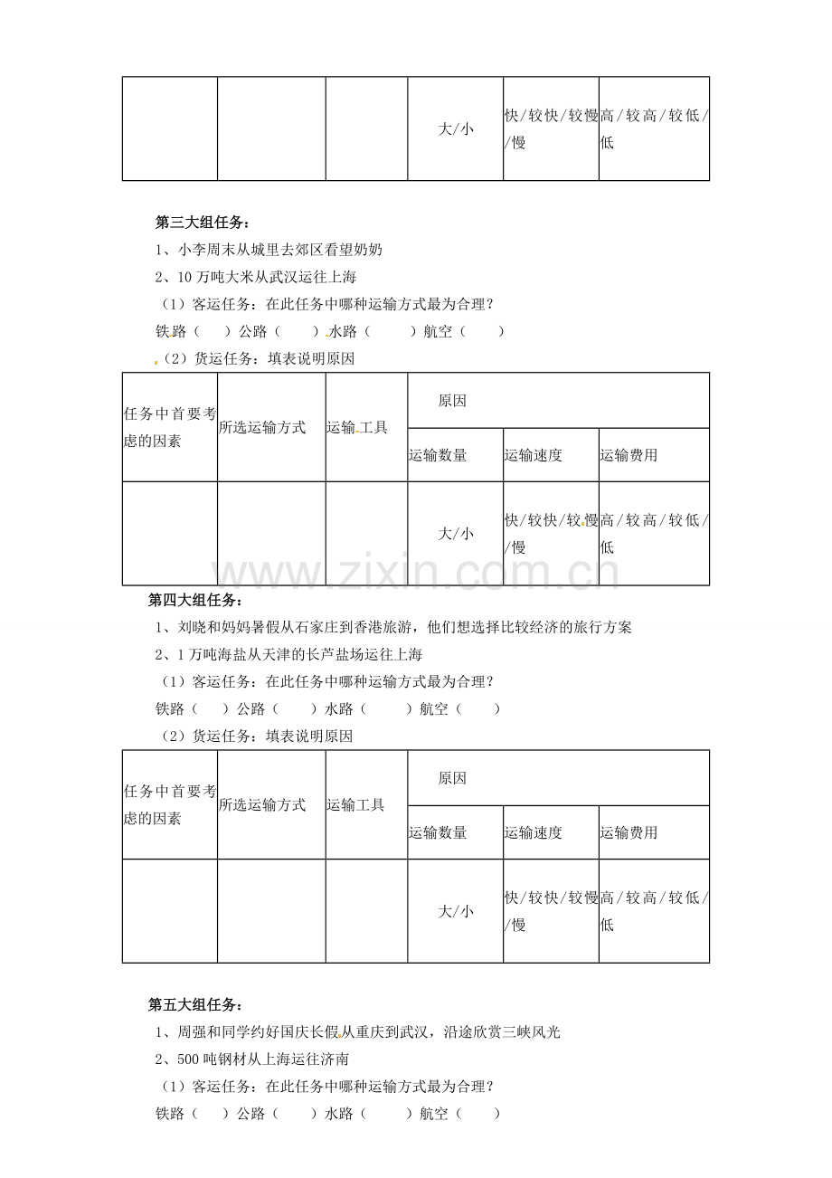 广东省佛山市顺德区大良顺峰初级中学八年级地理下册《第一章 第四节 交通运输业》教案 新人教版.doc_第3页