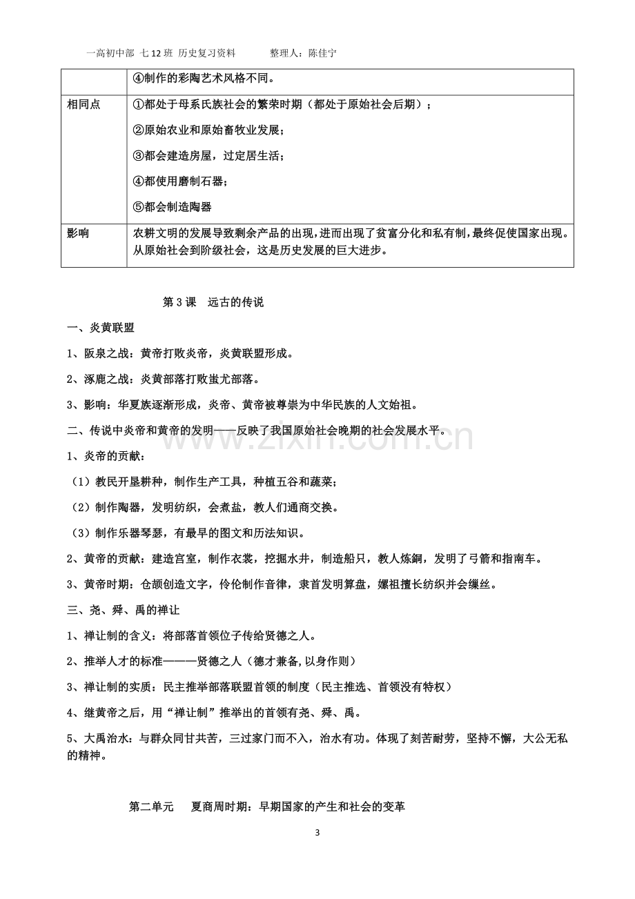 人教版七年级上册中国历史知识点总结归纳(全册).doc_第3页