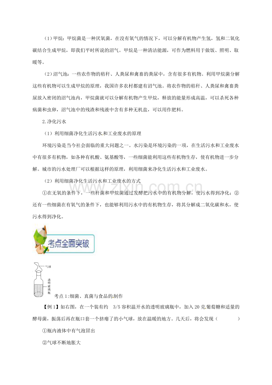 八年级生物上册 第四章 第五节 人类对细菌和真菌的利用备课资料 （新版）新人教版-（新版）新人教版初中八年级上册生物教案.doc_第3页