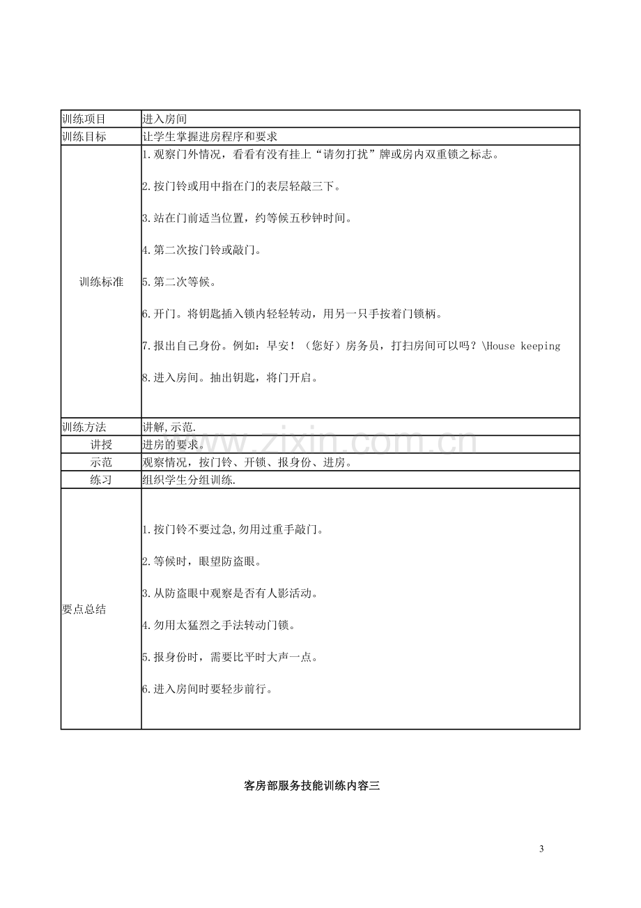 客房服务与管理实训指导书.doc_第3页