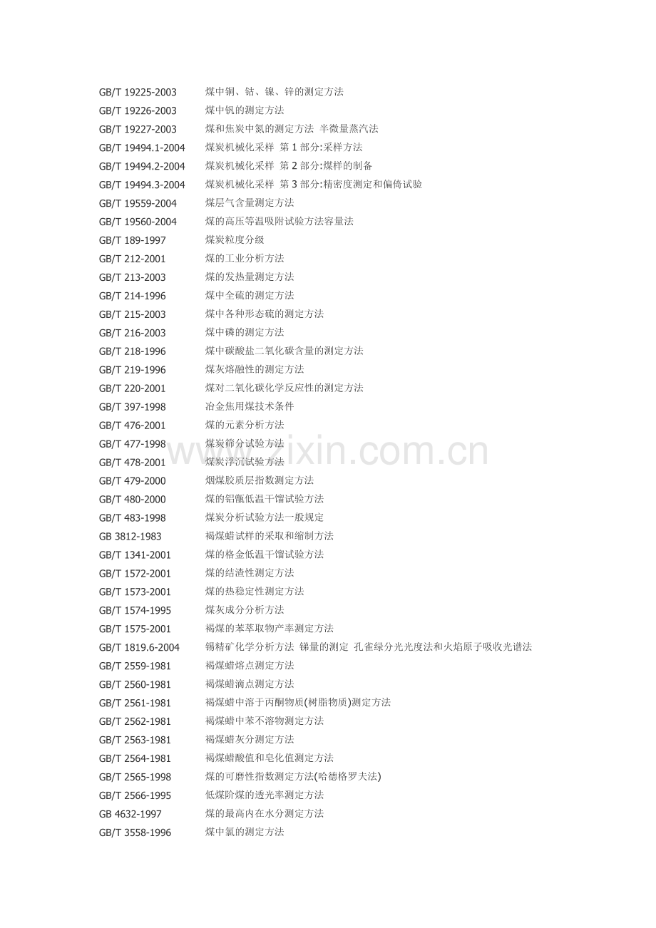 煤炭相关标准(国标、部标).docx_第2页