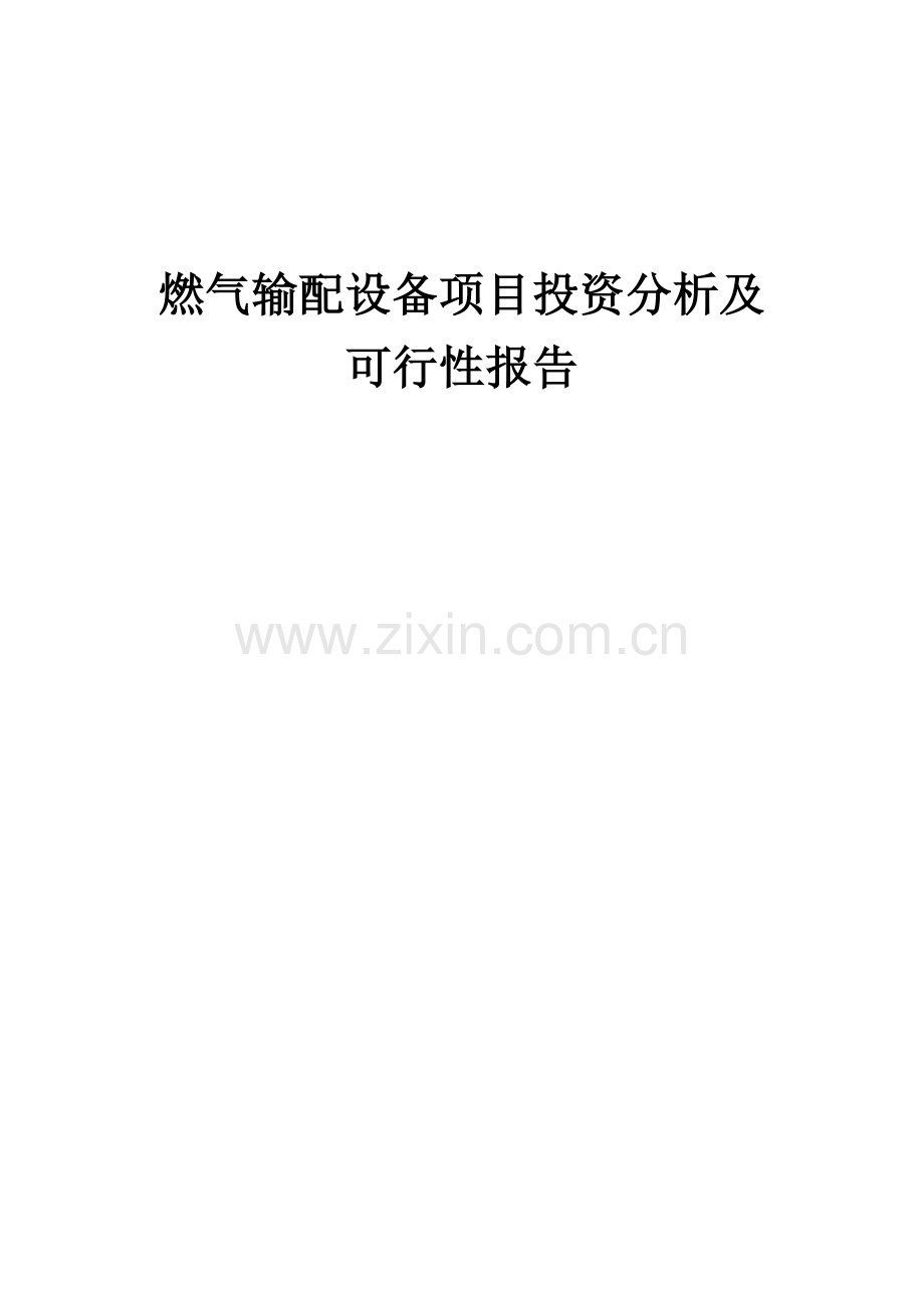 燃气输配设备项目投资分析及可行性报告.docx_第1页