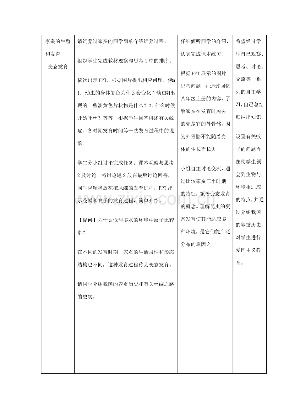 （江西专版）中考生物总复习 第七单元 生物的生殖、发育与遗传 第二节 动物的生殖和发育教学设计-人教版初中九年级全册生物教案.doc_第3页