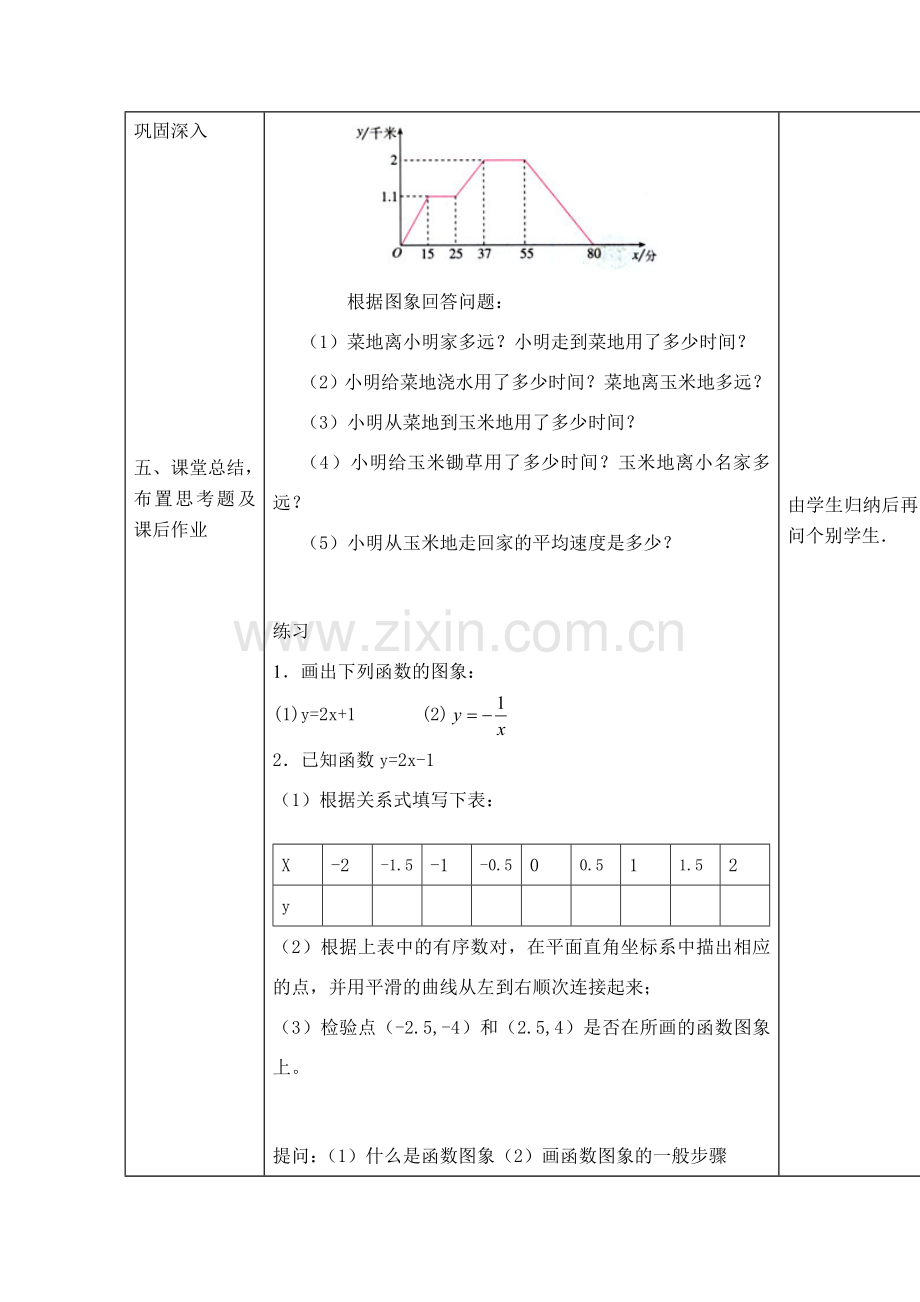 八年级数学第十四章函数的图象1课时教案全国通用.DOC_第3页