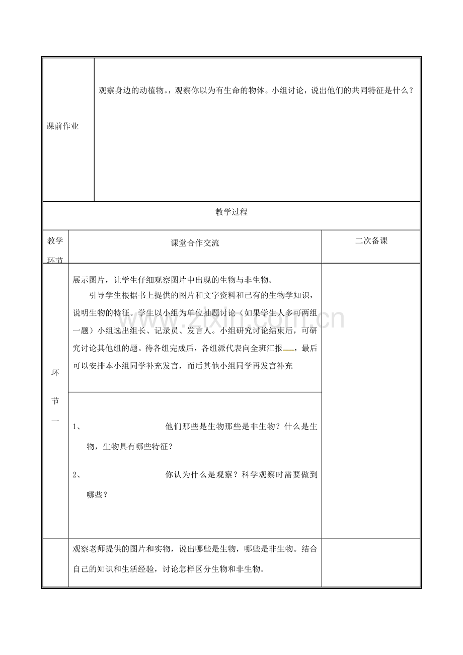 河南省中牟县七年级生物上册 1.1.1 生物的特征教案 （新版）新人教版-（新版）新人教版初中七年级上册生物教案.doc_第2页