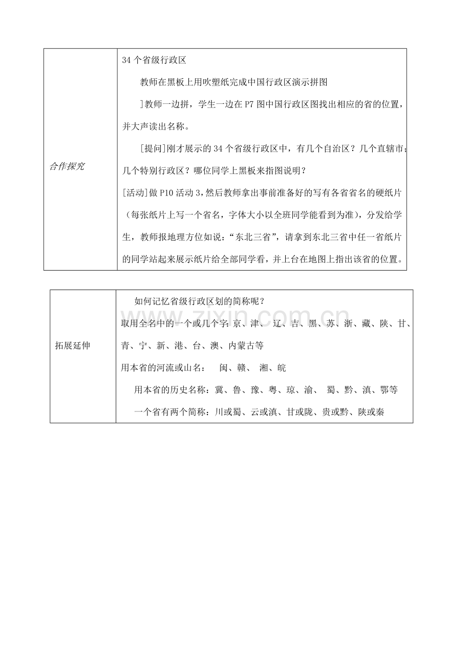 八年级地理上册 第一章 第一节 疆域（行政区域）教案 （新版）新人教版-（新版）新人教版初中八年级上册地理教案.doc_第2页