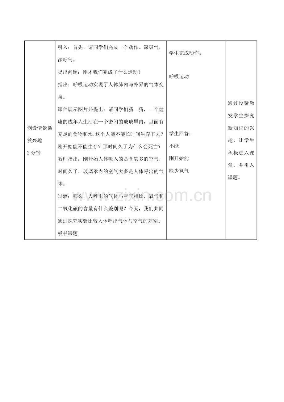 春季七年级生物下册 3.2.1 人体与外界的气体交换（第2课时）教案 （新版）济南版-（新版）济南版初中七年级下册生物教案.doc_第2页