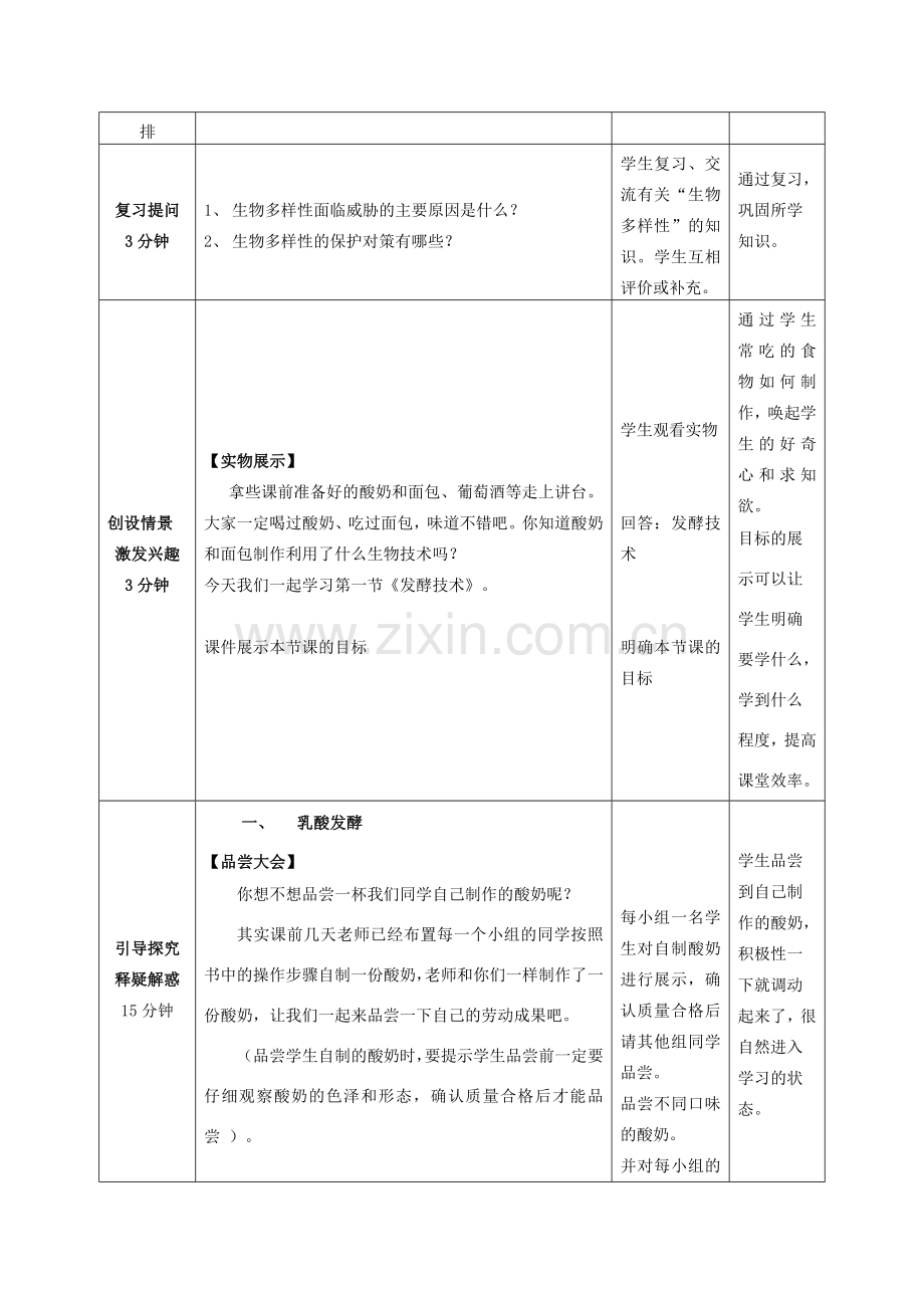 -八年级生物下册 7.1.1 发酵技术优秀教案 济南版-济南版初中八年级下册生物教案.doc_第2页