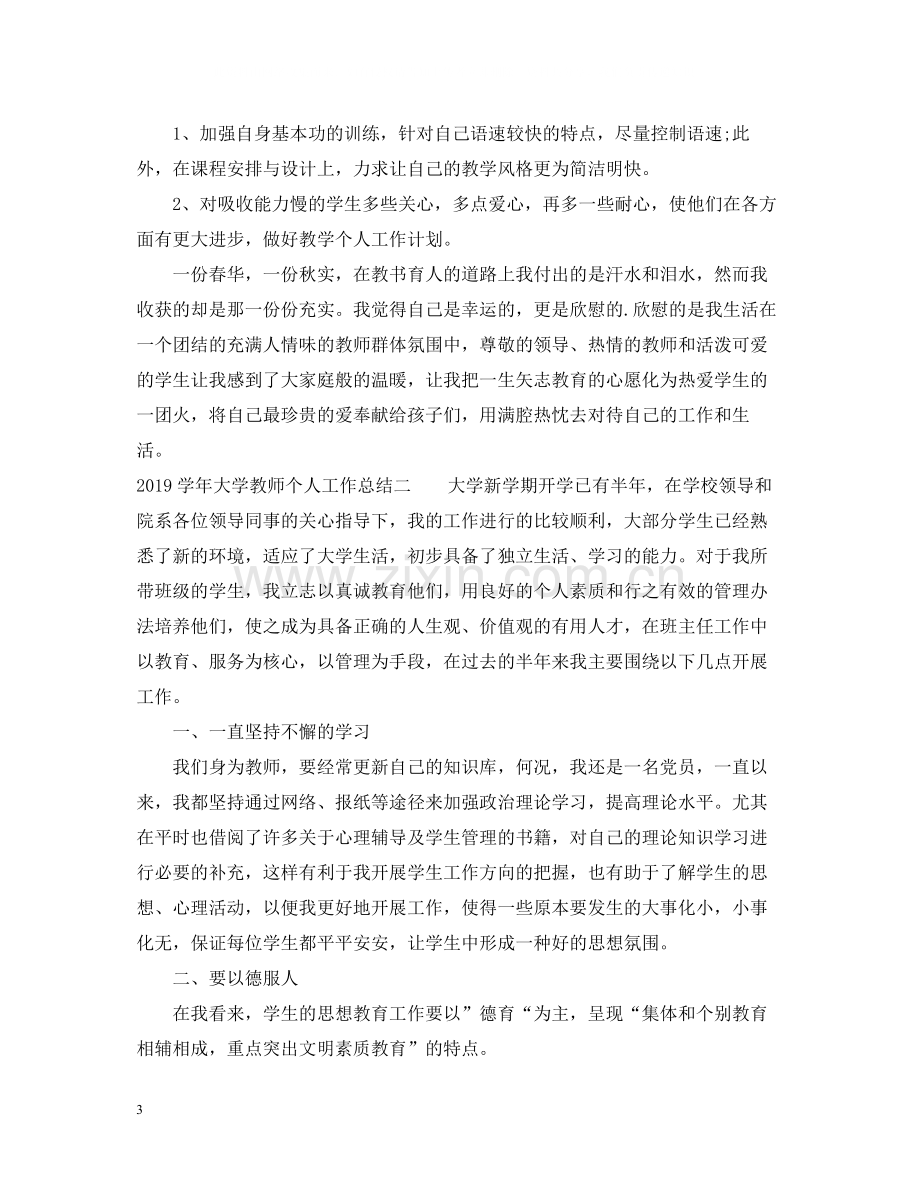 2020学年大学教师个人工作总结.docx_第3页