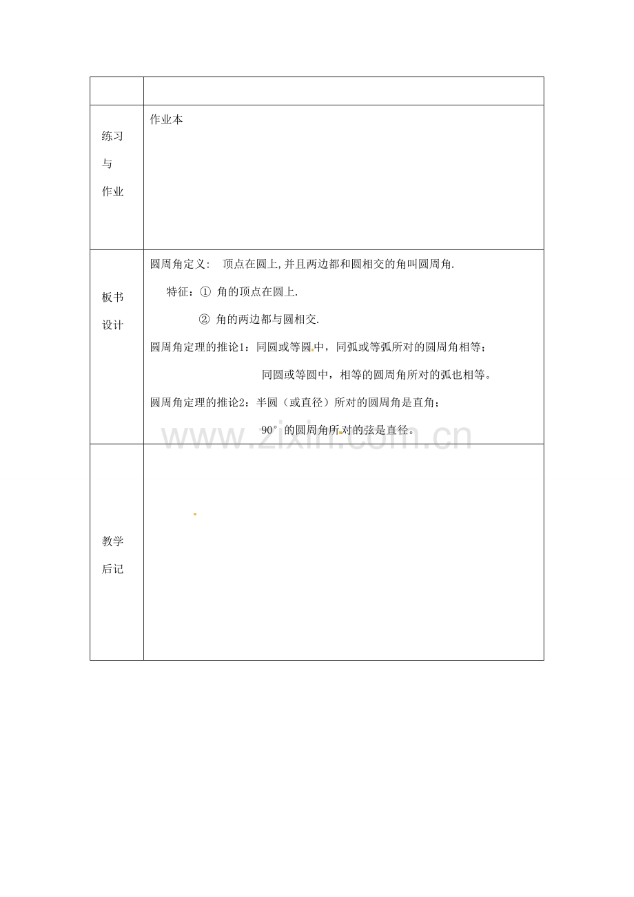 浙江省绍兴县杨汛桥镇中学九年级数学上册 3.4《圆周角（2）》教案 浙教版.doc_第3页