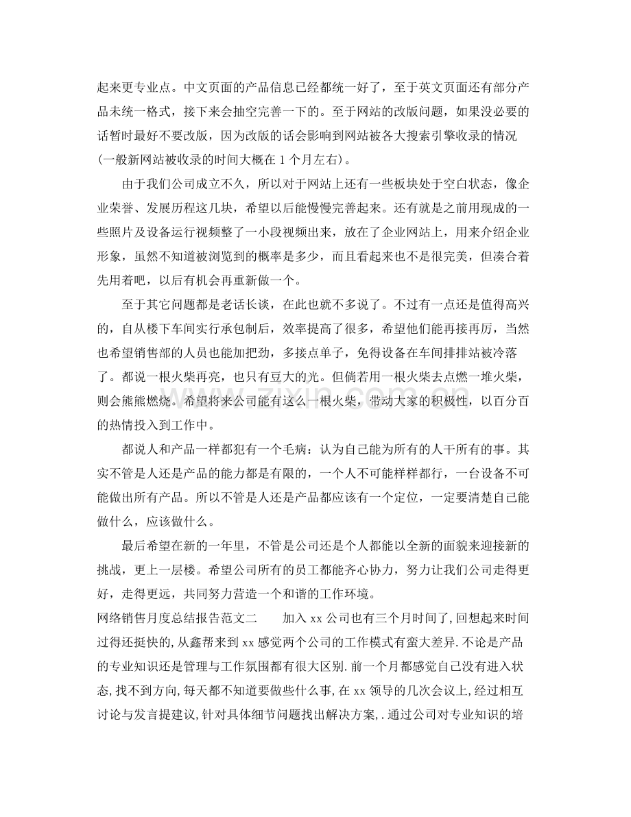 网络销售月度总结报告 .docx_第2页