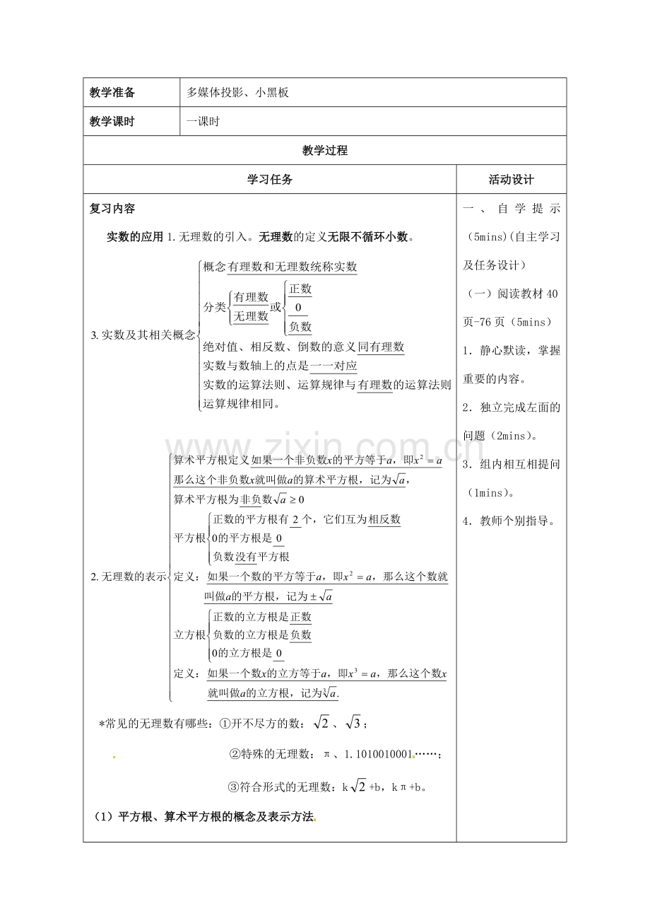 山东省潍坊高新技术产业开发区八年级数学下册 7 实数复习题教案 （新版）青岛版-（新版）青岛版初中八年级下册数学教案.doc_第2页