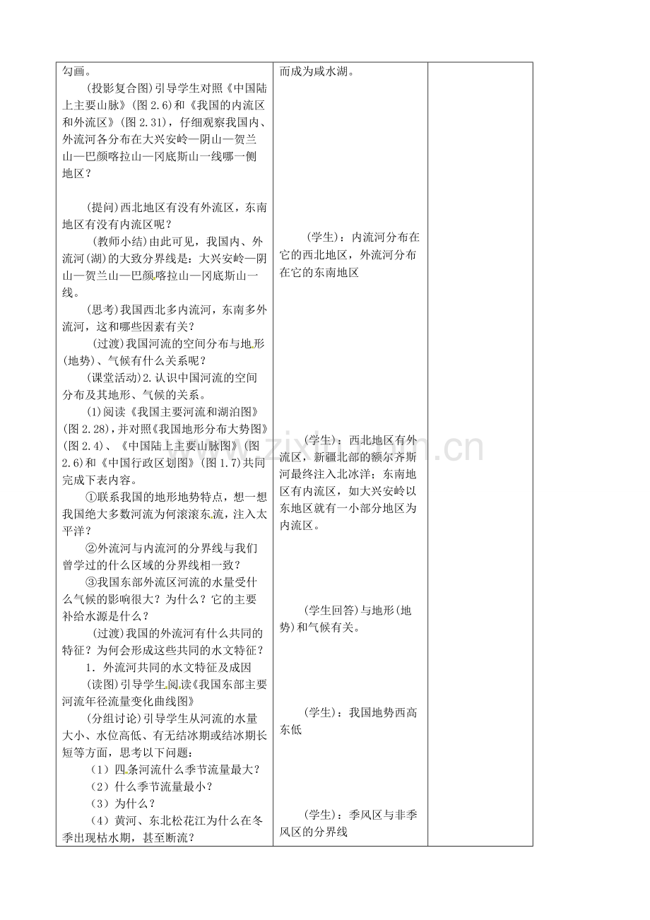 吉林省四平市第十七中学八年级地理上册 2.3.1 河流和湖泊教案 新人教版.doc_第3页