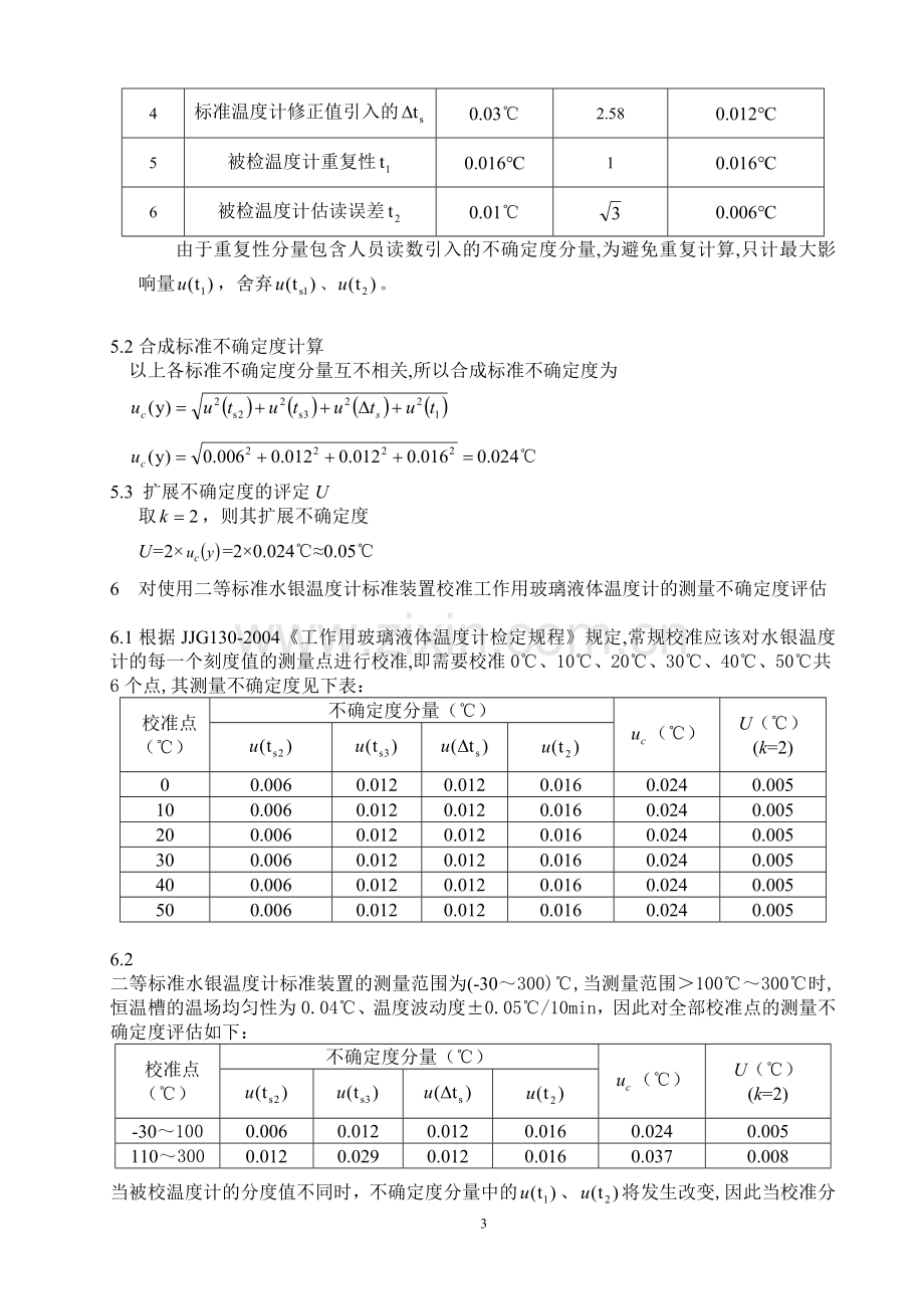 水银温度计测量不确定度评定(定稿).doc_第3页