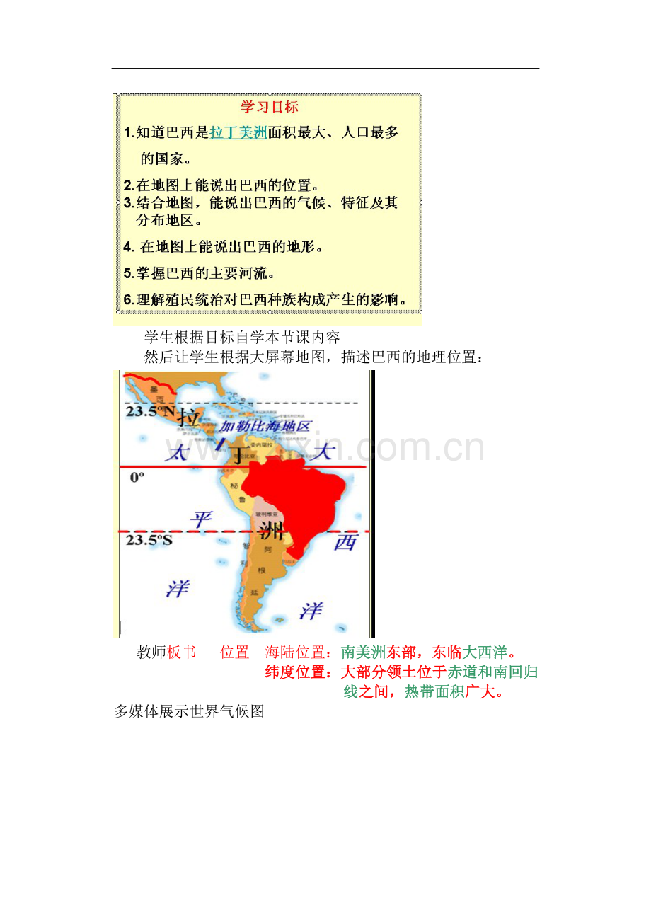 浅谈地理板书及多媒体在《巴西》中有效结合.doc_第2页