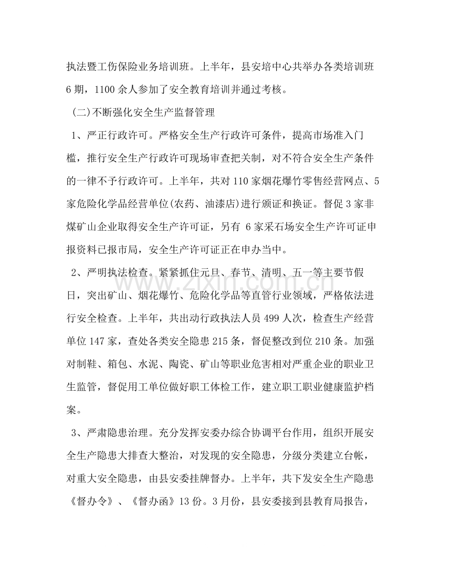 2020年安监局上半年工作总结.docx_第2页