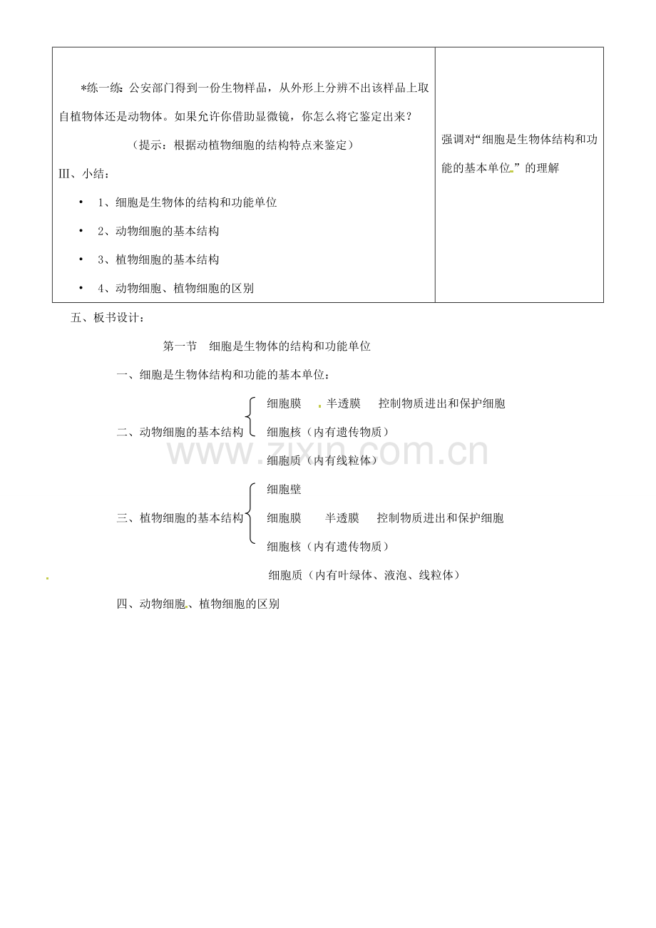 甘肃省白银市会宁县新添回民中学七年级生物上册《植物细胞的结构和功能》教案2.doc_第3页