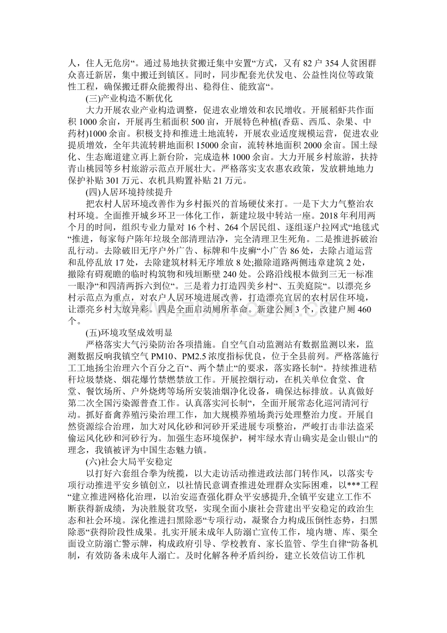 乡镇政府工作总结工作报告.docx_第2页